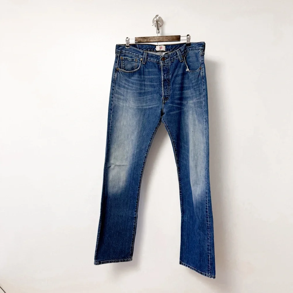 Men's Levi's 501 Straight Leg Button Fly Denim Jeans‎ Medium Wash 36 x 34